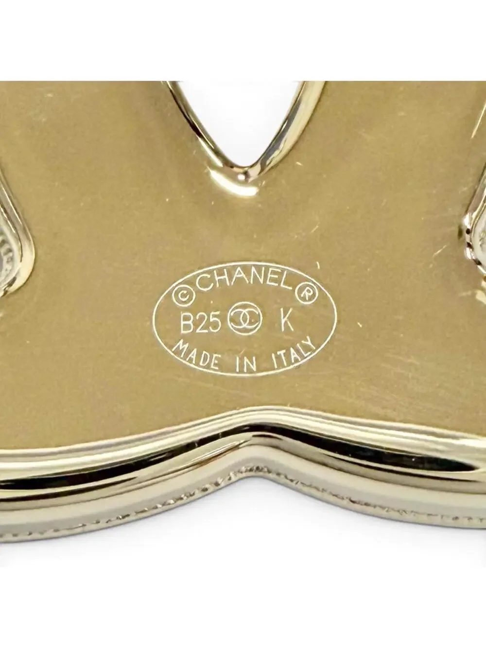 Chanel Cc Logo Brooch Sterling Silver #357879C11B